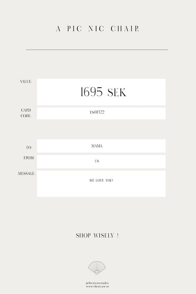 GIFT VOUCHER ~ a Beach chair