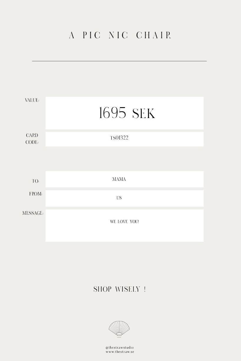 GIFT VOUCHER ~ a Beach chair