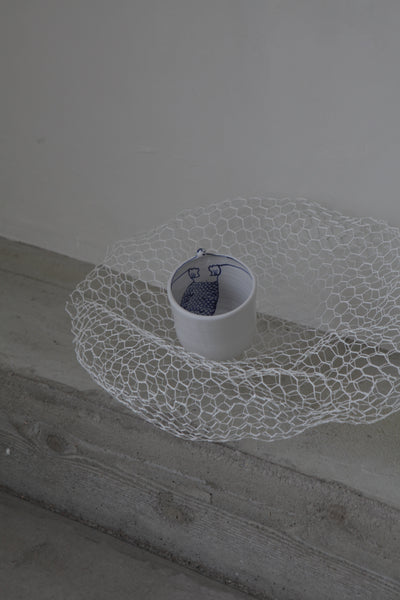 Ceramic Mermaid Cup/Bowl in metal bowl
