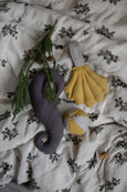 The Straw Soft baby toy Sea Horse on bed