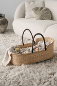 Baby Basket Natural - Leather Handle